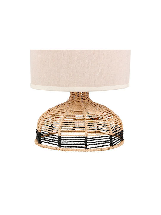 Ostaria Table Lamp from Rope for Socket E27 with Beige Shade and Base