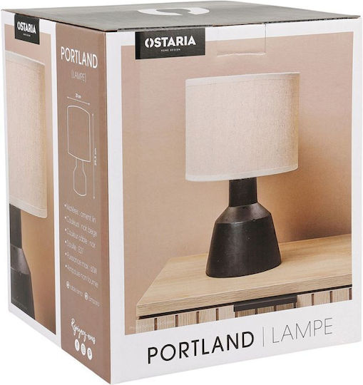 Ostaria Concrete Table Lamp for Socket E27 with Black Shade and Base