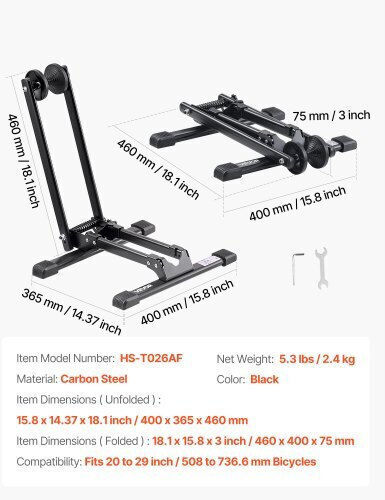 Vevor Foldable Bike Rack 20 To 29 Inch Mountain & Road Bikes Storage Stand