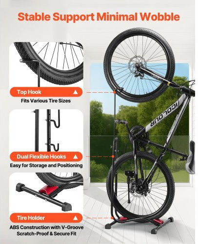 Vevor Bike Storage Floor Bike Rack 16 To 27.5 Inch Mountain & Road Bikes
