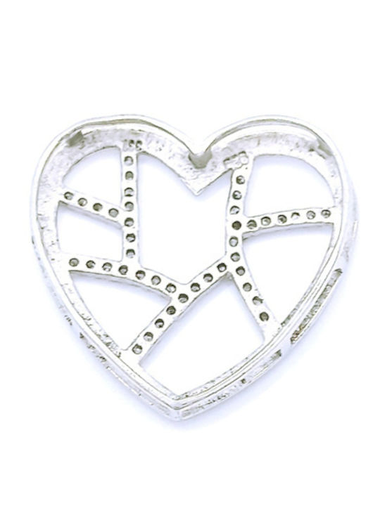 PS Silver Charm Καρδιά από Ασήμι με Ζιργκόν