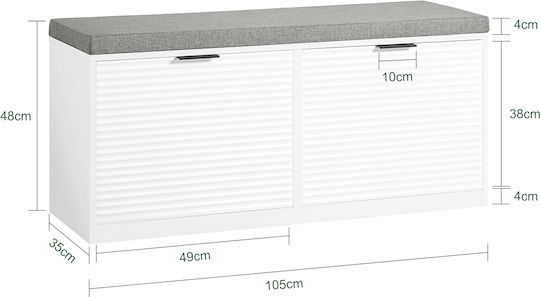 Entry Furniture with Bench White 105x35x48cm