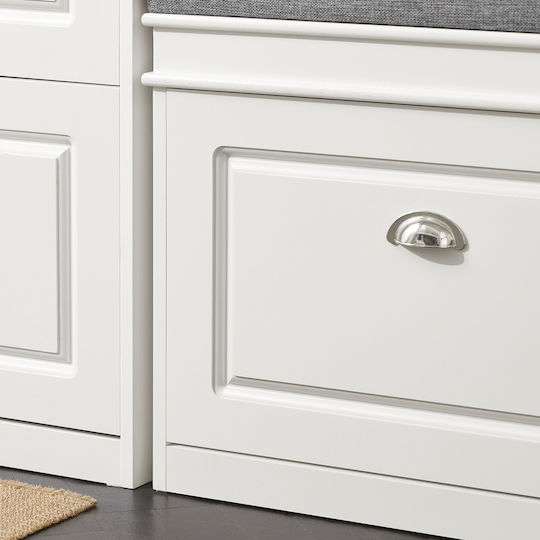 Entry Furniture with Bench White 60x24x51cm