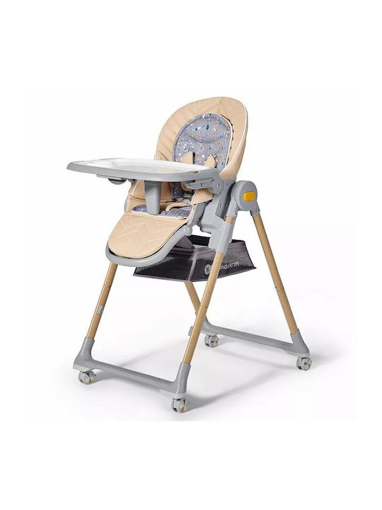 Kinderkraft Lastree Pliabil Scaun de Masă pentru Copii cu Cadru Metalic Wood