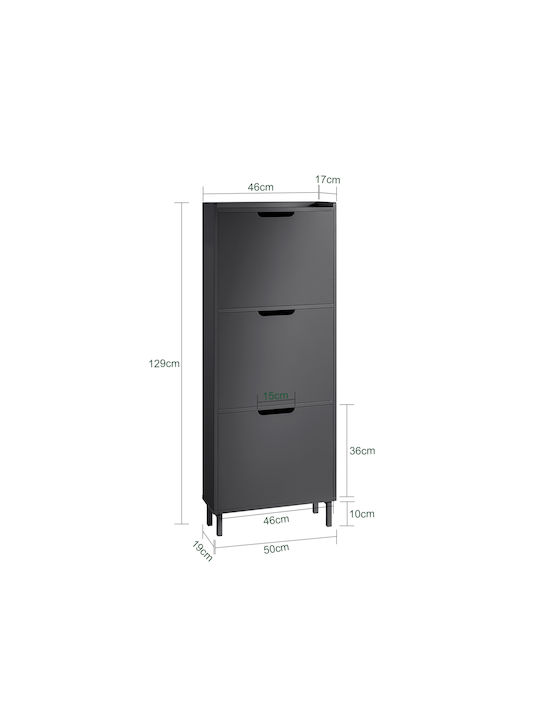 Metalică Suport pentru pantofi L50xW19xH129cm