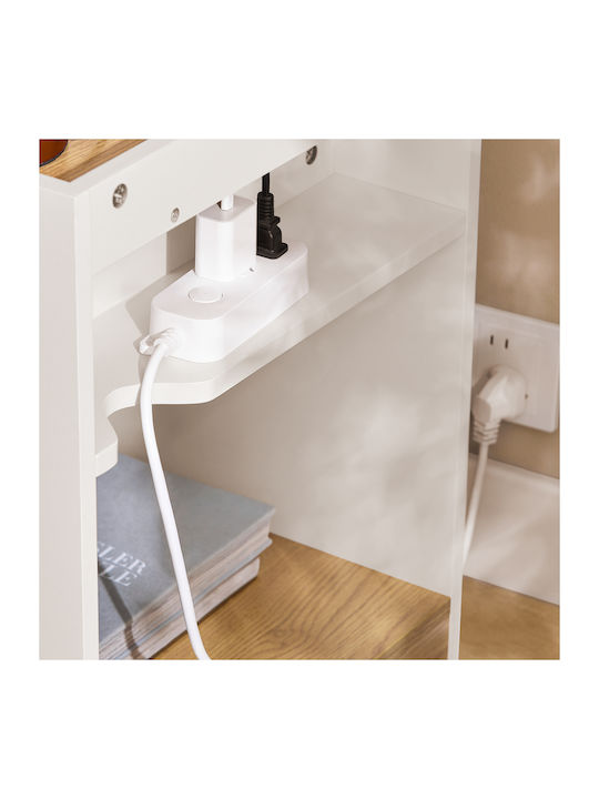 Wooden Bedside Table White 45x40x55cm