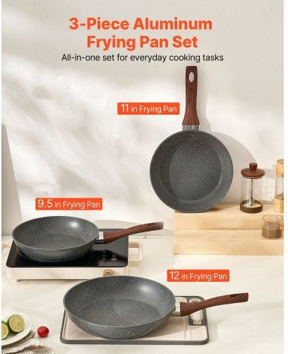 Vevor Aluminum Pans Set with Non-stick Coating 3pcs