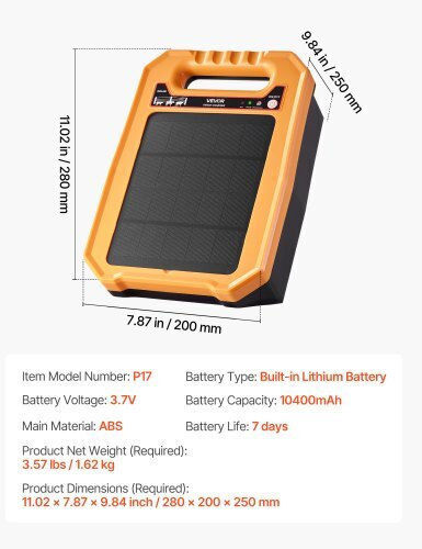 Vevor Solar Light with Green Light IP65 28cmx20cmx25cmcm