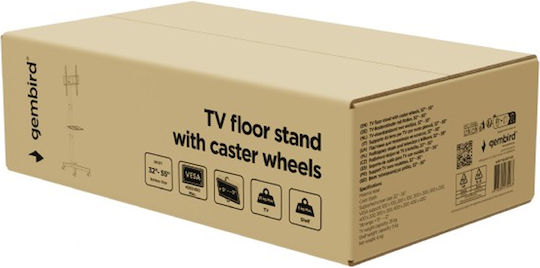 Gembird TVS-55T-03 Βάση Τηλεόρασης Δαπέδου έως 55" Μαύρο