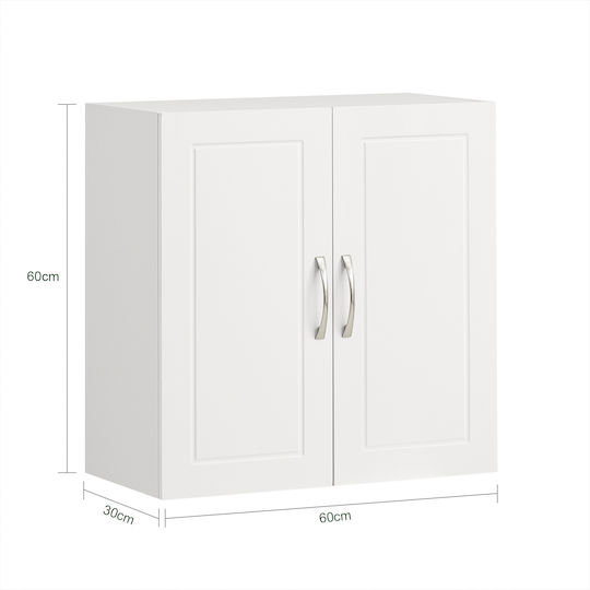 SoBuy Badezimmerschrank B60xT30xH60cm Weiß