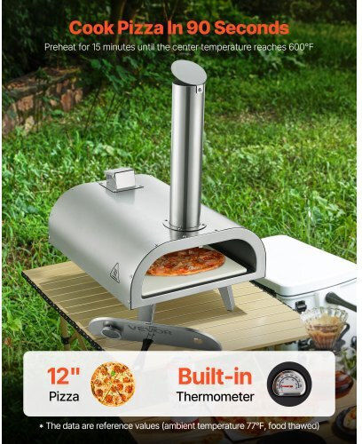 Vevor Pizzaofen Holz Silver