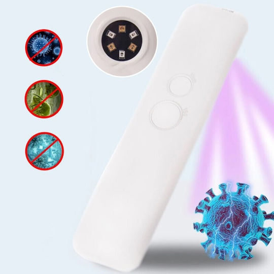 Portable 6-led Uvc Sterilizer Objects Timer Wand-type Lamp Usb Rechargeable 400mah 15x3.8 Cm