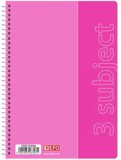 +Efo Spiral Notebook Ruled B5 120 Sheets 4 Subjects 1pcs (Μiscellaneous Designs)