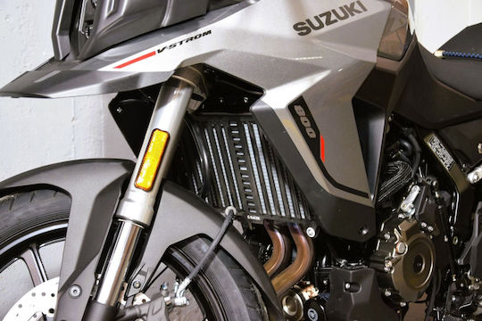 C-Racer Motorcycle Radiator Protector Suzuki V-Strom 800 Silver