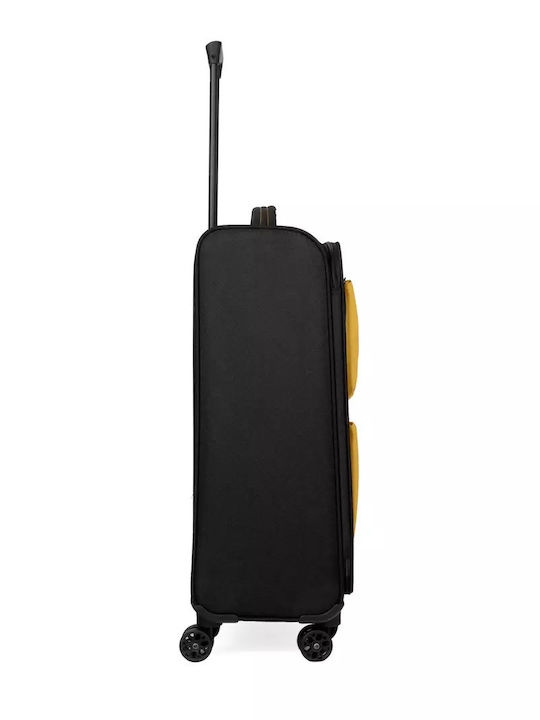 Newcom Travel Suitcases Fabric Yellow with 4 Wheels Set of 3 Pieces