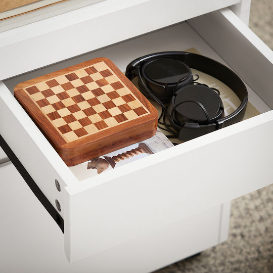 Office Drawer Made of MDF with Wheels White 40x40x54cm