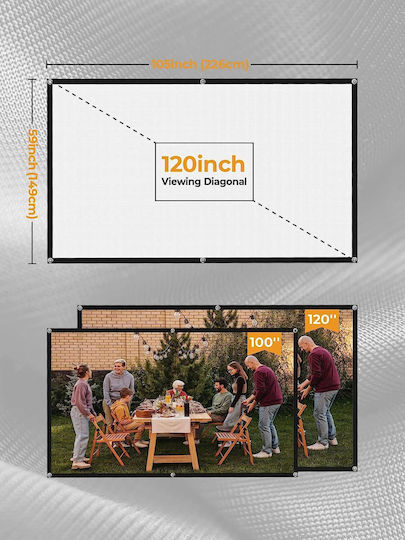 Ecran Proiecție 120 Inch Hd 16:9 Ultra Hd 4k Dublu Față Fără Cute Potrivit Pentru Interior Exterior Cinema Acasă
