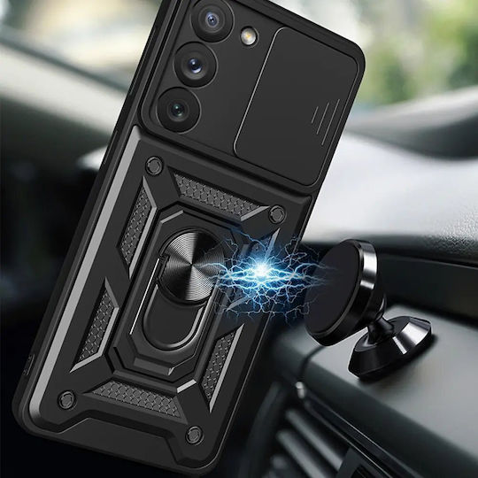 Hurtel Hybrid Armor Camshield Umschlag Rückseite Kunststoff / Silikon Rosa (Galaxy A34)