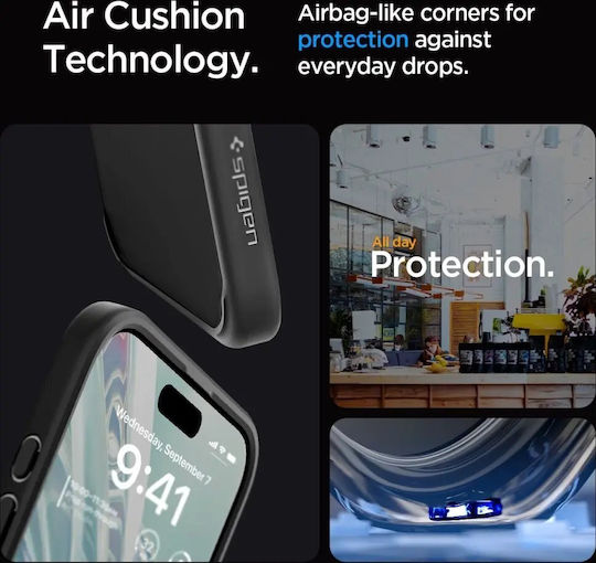 Spigen Ultra Hybrid Back Cover Plastic 2mm Frost Black (iPhone 15 Pro)