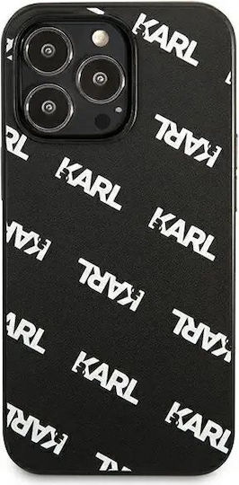 Karl Lagerfeld Allover Umschlag Rückseite Kunststoff Schwarz (iPhone 13 Pro)