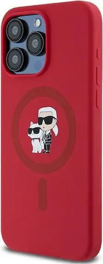 Karl Lagerfeld Karl&Choupette Umschlag Rückseite Kunststoff / Silikon Rot (iPhone 15 Pro Max)