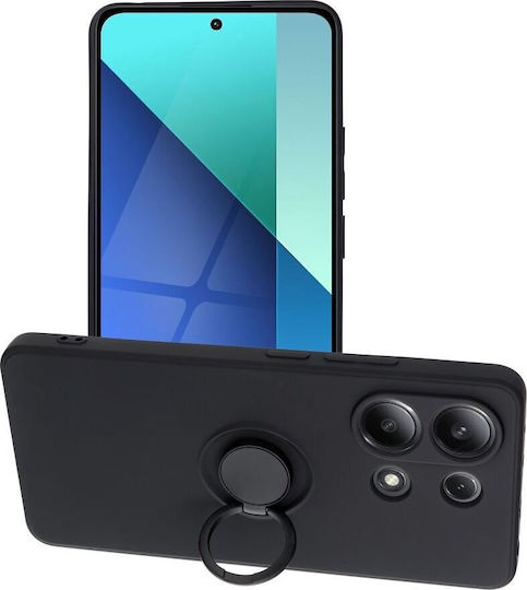 Ring Back Cover Σιλικόνης / Πλαστικό Μαύρο (Redmi Note 13 4G)