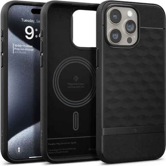 Caseology Parallax Mag Back Cover Σιλικόνης Matte Black (iPhone 15 Pro)
