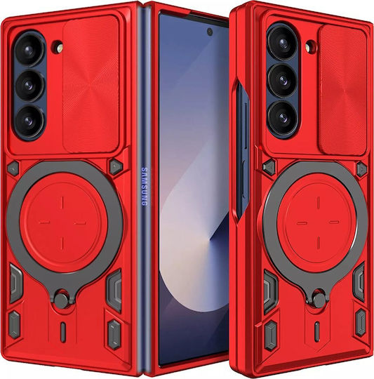 Techsuit Umschlag Rückseite Silikon Rot (Galaxy Z Fold6)