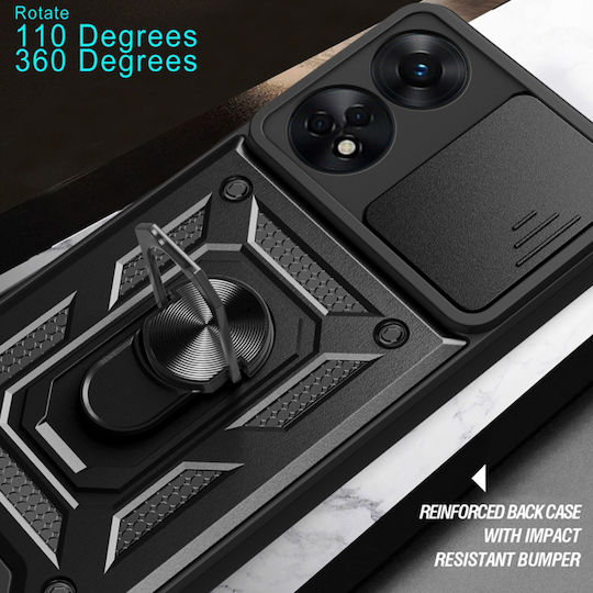 Techsuit Shield Задна корица Пластмаса / Силикон Черен (Oppo A78 4G)