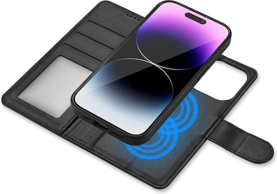 Tech-Protect Wallet Synthetic Leather / Silicone Black (iPhone 15)