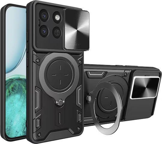 Techsuit Umschlag Rückseite Silikon Schwarz (Honor X8c - Techsuit)