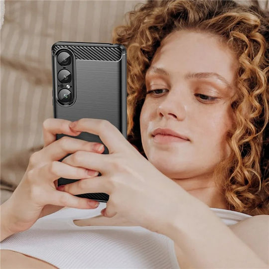 Techsuit Carbon Bumper Силикон / Пластмаса Черен (Xperia 1)