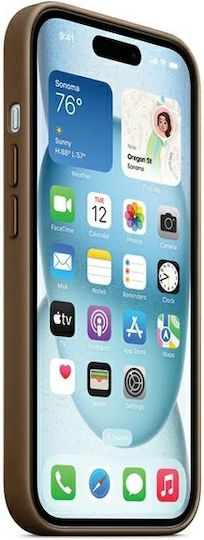 Apple Back Cover Fabric Brown (iPhone 15 Plus)