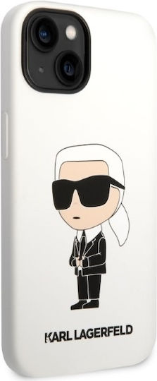 Karl Lagerfeld Ikonik NFT Umschlag Rückseite Silikon Weiß (iPhone 14 Plus)