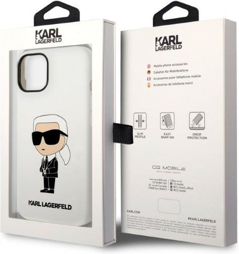 Karl Lagerfeld Ikonik NFT Umschlag Rückseite Silikon Weiß (iPhone 14 Plus)