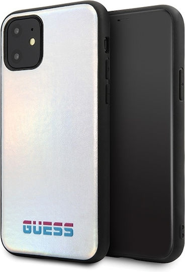 Guess Iridescent Back Cover Plastic Silver (iPhone 11 Pro Max)