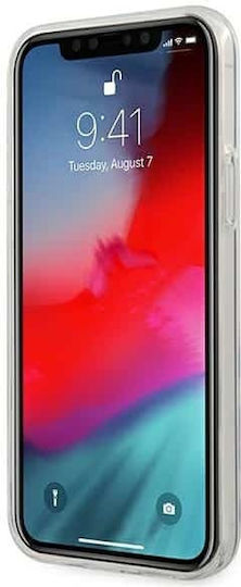 U.S. Polo Assn. Tricolor Pattern Back Cover Silicon Alb (iPhone 12 / 12 Pro)