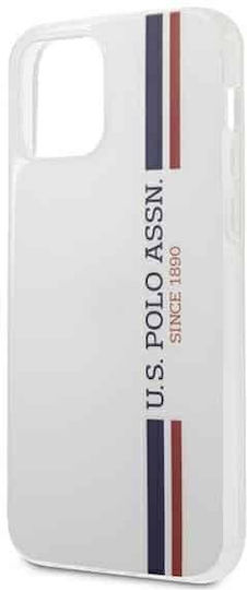 U.S. Polo Assn. Tricolor Pattern Задна корица Силикон Бял (iPhone 12 Pro Max)