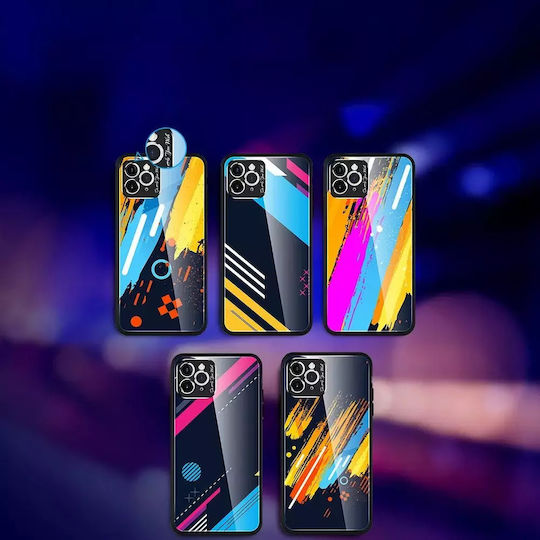 Hurtel Color Glass Pattern 1 Umschlag Rückseite Kunststoff Blue/Yellow/Orange (iPhone 11 Pro Max)