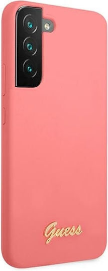 Guess Metal Logo Script Back Cover Σιλικόνης Φούξια (Galaxy S22+ 5G)