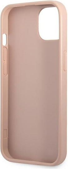 Guess Saffiano Double Card Back Cover Synthetic Leather with Card Slot Pink (iPhone 13 mini)