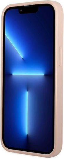 Guess Saffiano Double Card Back Cover Synthetic Leather with Card Slot Pink (iPhone 13 mini)