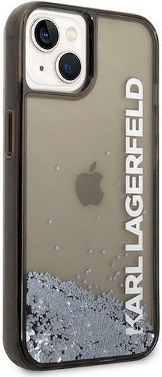 Karl Lagerfeld Liquid Glitter Elong Back Cover Silicone Black (iPhone 14 Plus)