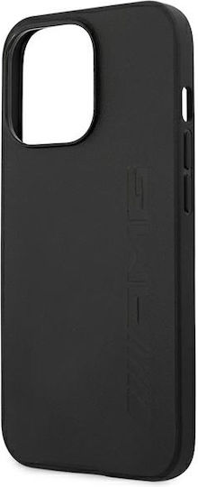 Mercedes-Benz Leather Hot Stamped Back Cover Leather Black (iPhone 14 Pro)