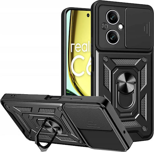 Techsuit Camshield Задна корица Пластмаса / Силикон Черен (Realme C67 )