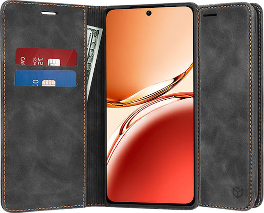 Techsuit Back Cover Σιλικόνης / Δερματίνης Μαύρο (Oppo Reno12 F, Oppo Reno12 FS)