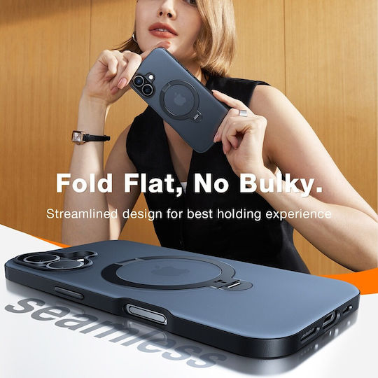 Torras Ostand Back Cover Silicon Negru (iPhone 16)