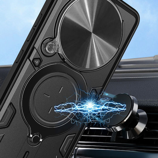 Techsuit Umschlag Rückseite Silikon Schwarz (Honor Magic6 Pro)