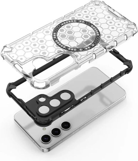 Techsuit Honeycomb Umschlag Rückseite Silikon Schwarz (Galaxy S25)