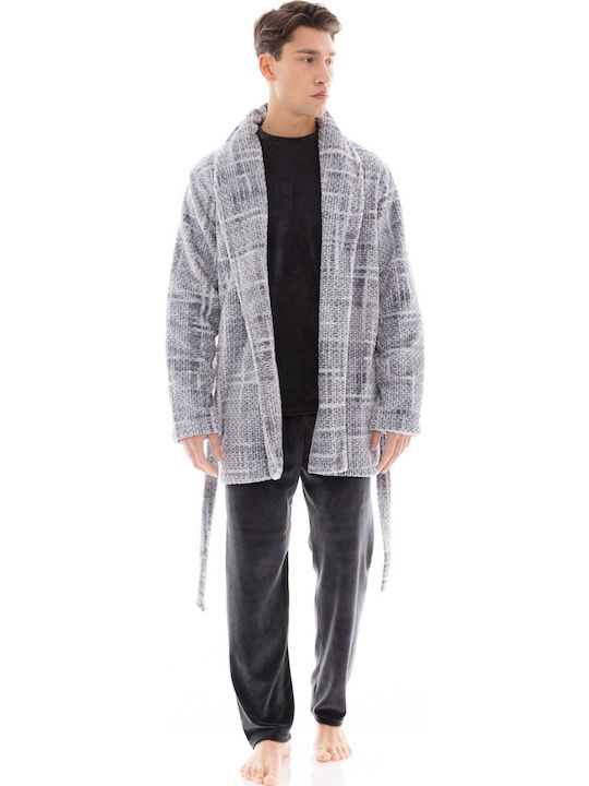Ulisse Winter Karo Herren-Robe Gray